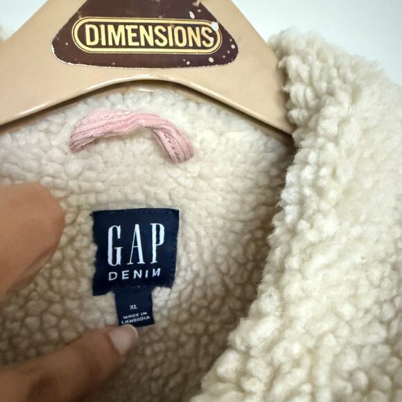 VTG Gap Denim Womens Jacket XL Sherpa Lined Icon Pink Trucker Y2K Camp Western - Picture 5 of 9